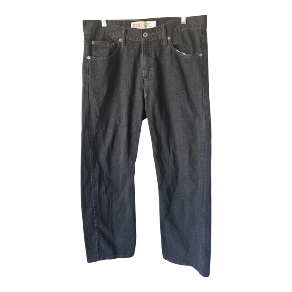 Levi's 550 Jeans Men Straight Leg 34×29 Light Wash Dark Black MidRise Logo Husky